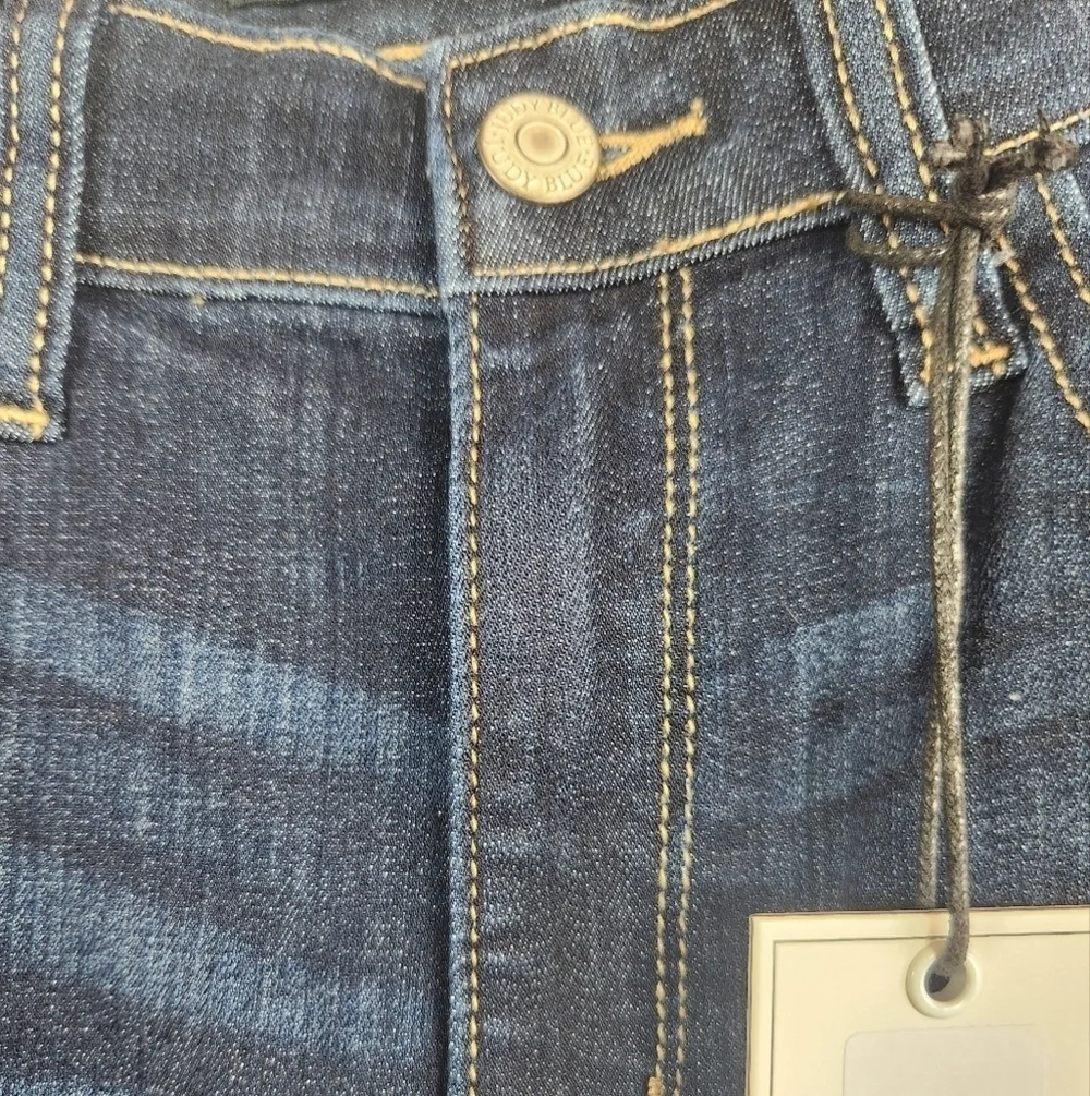 Judy Blue Natalie High Rise Flare Jeans Raw Hem Dark Wash Stretch Denim Size 30